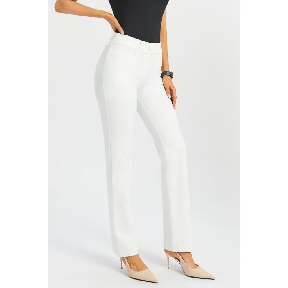 Betabrand Dress Pant Yoga Pants Off white Slim Skinny  Stretch Petite Small